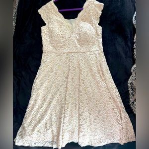 Beautiful R&M Richard’s lace dress in champagne color, lace, size 20W